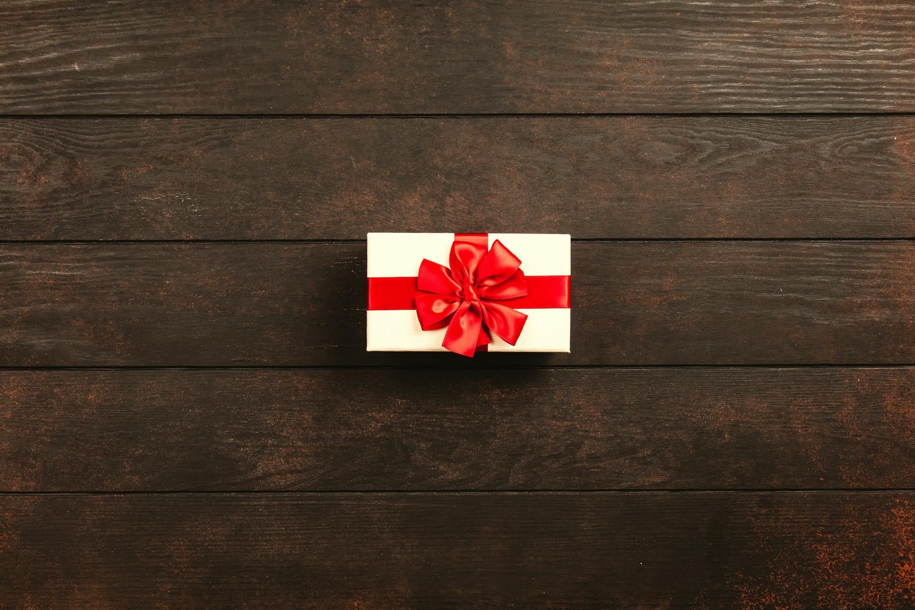 white and red gift box